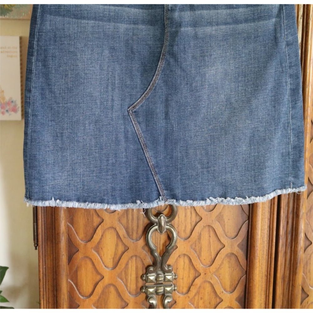 J.Crew Raw Hem Denim Skirt - Style #H4917 - Picture 6 of 16